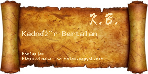 Kadnár Bertalan névjegykártya