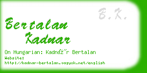 bertalan kadnar business card